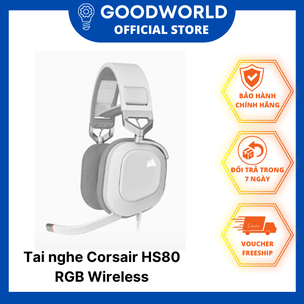 Hình ảnh Tai nghe Corsair HS80 RGB Wireless (Hàng chính hãng)
