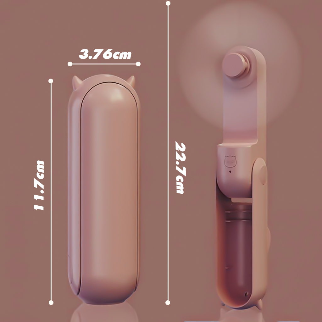 Quạt Cầm Tay Mini Đa Năng Kiêm Sạc Dự Phòng Tiện Dụng, Không Gây Ồn, Có Thể Gấp Gọn, Dung Lượng Pin 1500mAh, 2 Mức Làm Mát