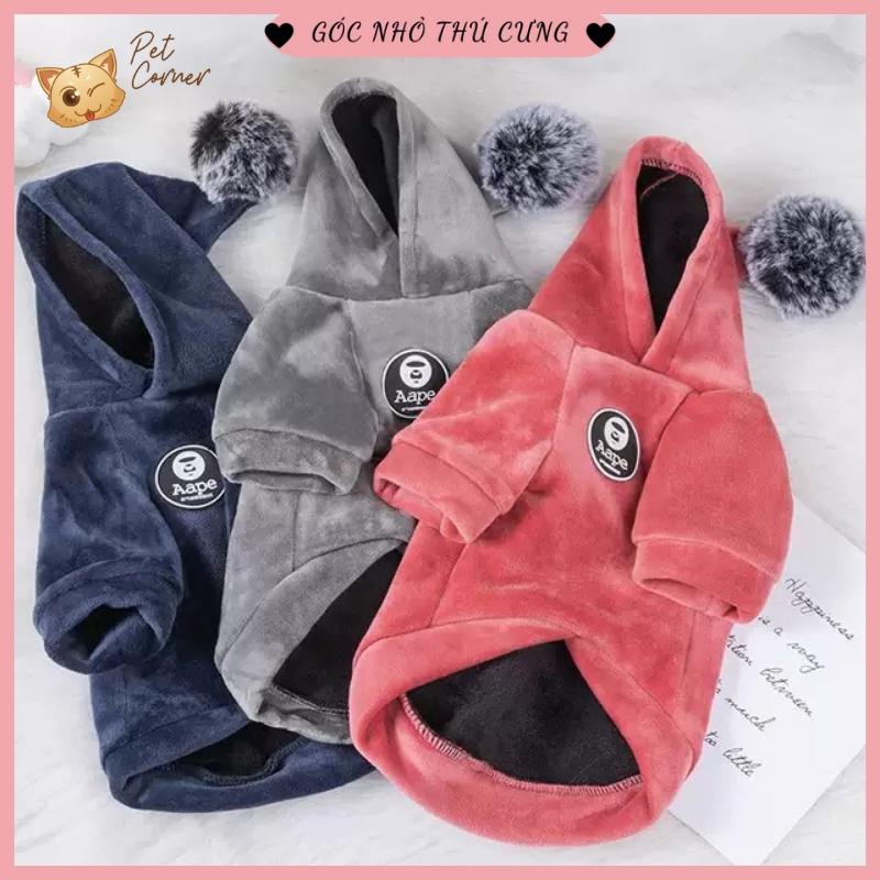 Áo Hoodie nhung cao cấp cho thú cưng - Áo cho chó mèo mùa đông