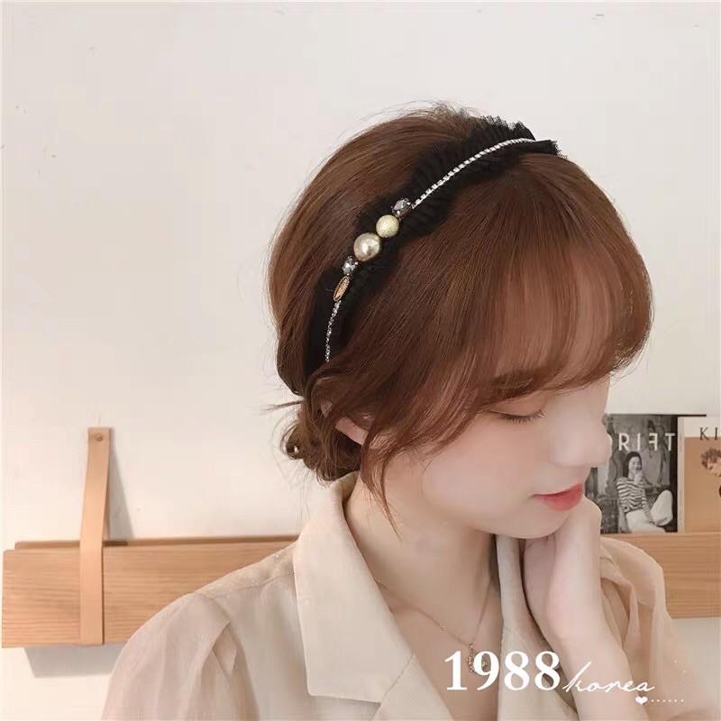 Cài tóc ren phối đá tiểu thư