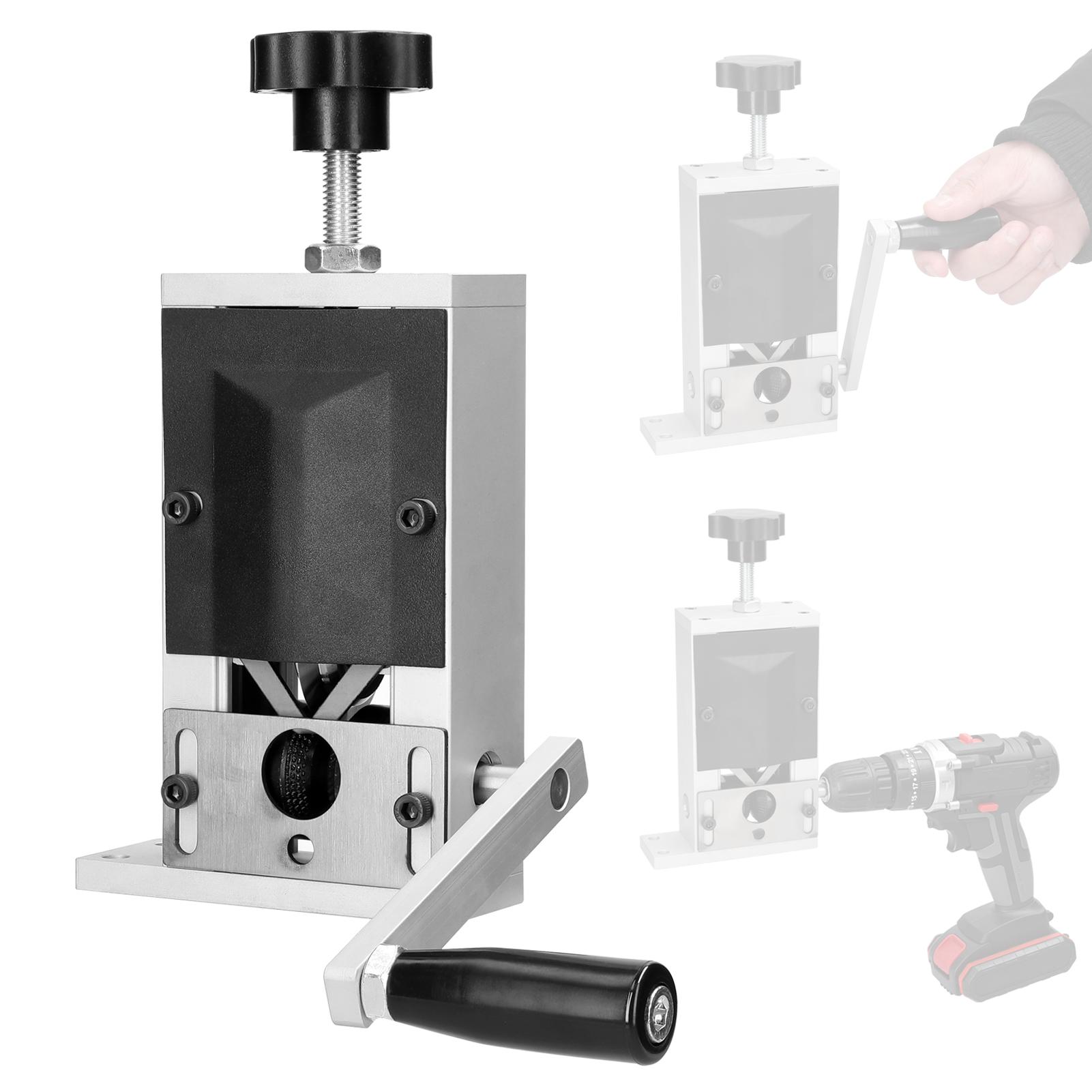Portable Household Wire Stripper Aluminum Alloy Manual Wire Stripping Tool Cable Peeling Machine with Hand Crank Use with Hand Electric Drill for 2-15mm Wire