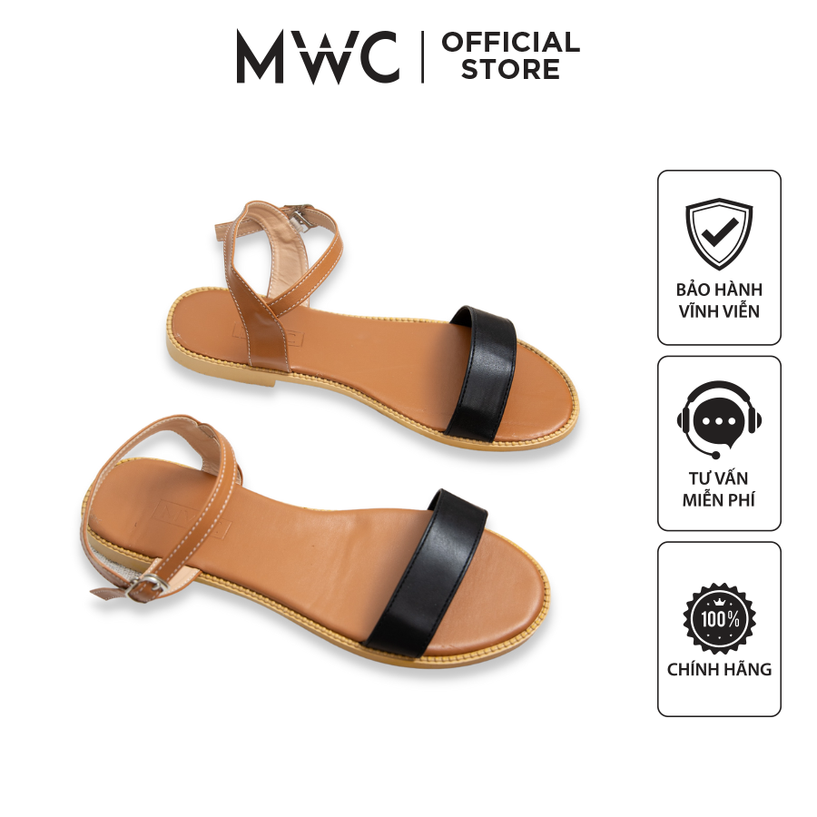 GIÀY SANDAL NỮ THỜI TRANG MWC - GIÀY SANDAL NỮ ĐẾ THẤP QUAI NGANG BASIC SIÊU XINH SIÊU HOT NUSD- 2822