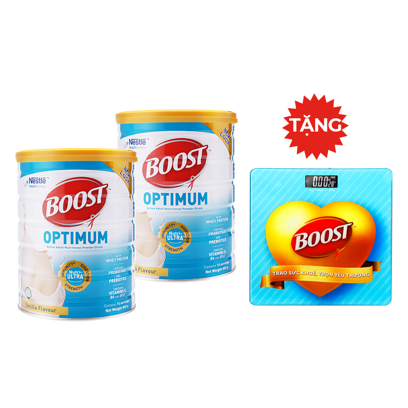 Combo 2 lon sản phẩm dinh dưỡng y học BOOST OPTIMUM 800g/lon - Tặng cân điện tử