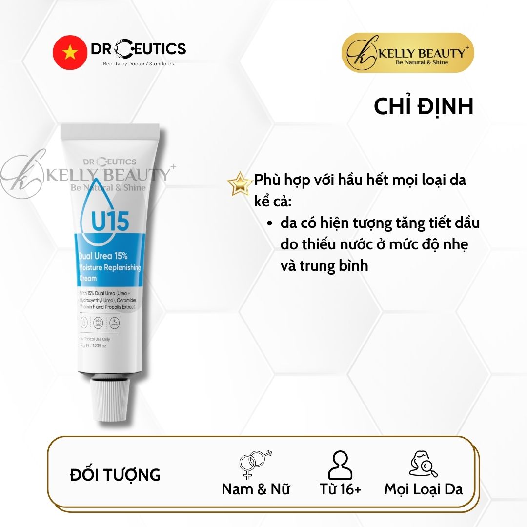 Kem Cấp Ẩm DrCeutics Dual Urea 15% Moisture Replenishing Cream - Giúp Da Căng Mịn, Phục Hồi Da Mỏng Đỏ - Kelly Beauty