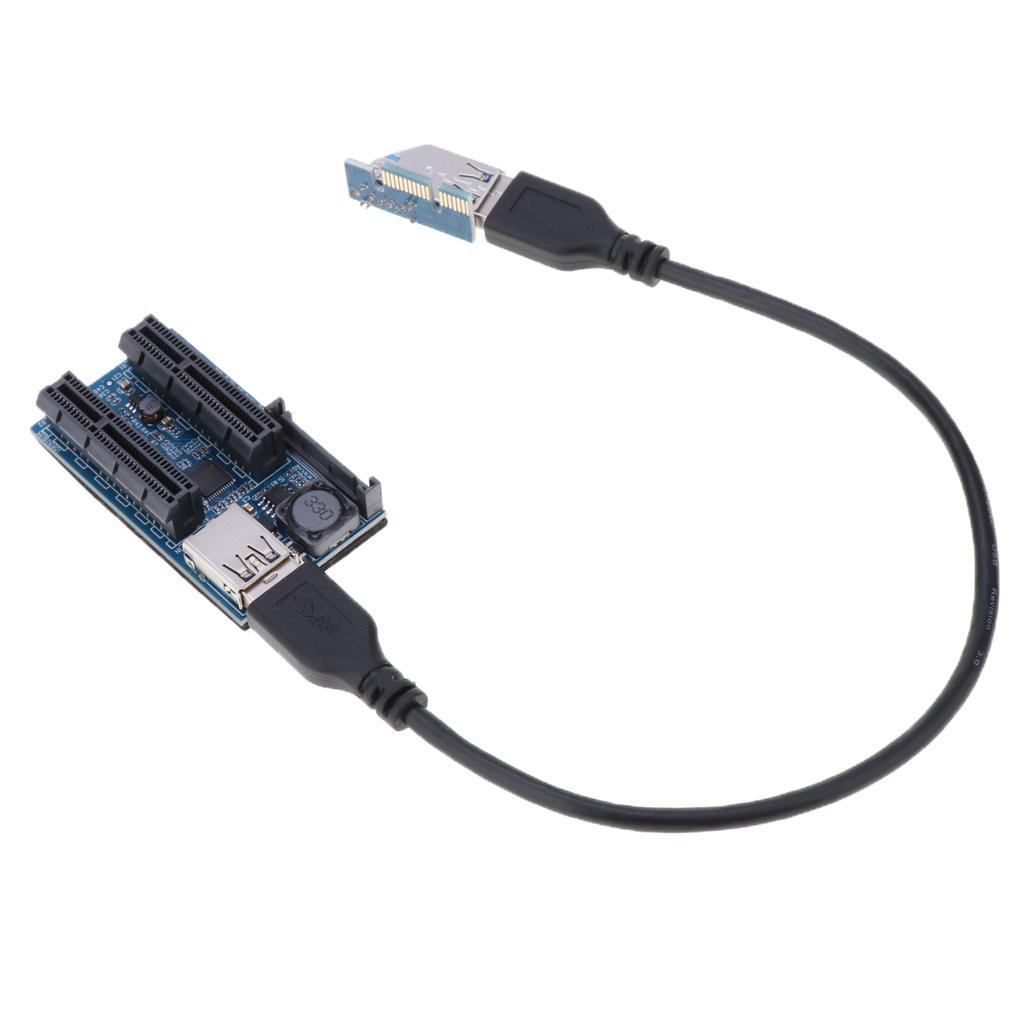 PCI E X1 to X4 USB3.0 GPU Extender Riser Adapter Plug & Play