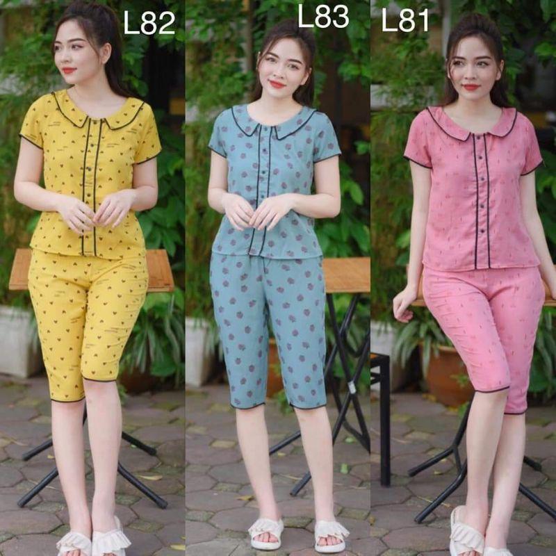 Quần áo mặc nhà cổ 2 nơ, 7 màu ảnh thật
