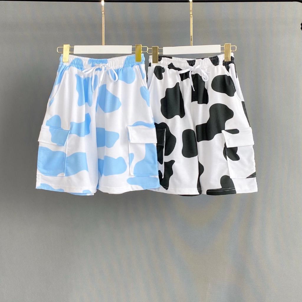 Quần short túi hộp SIB Clothing chất thun ống rộng unisex bò sữa SIB007
