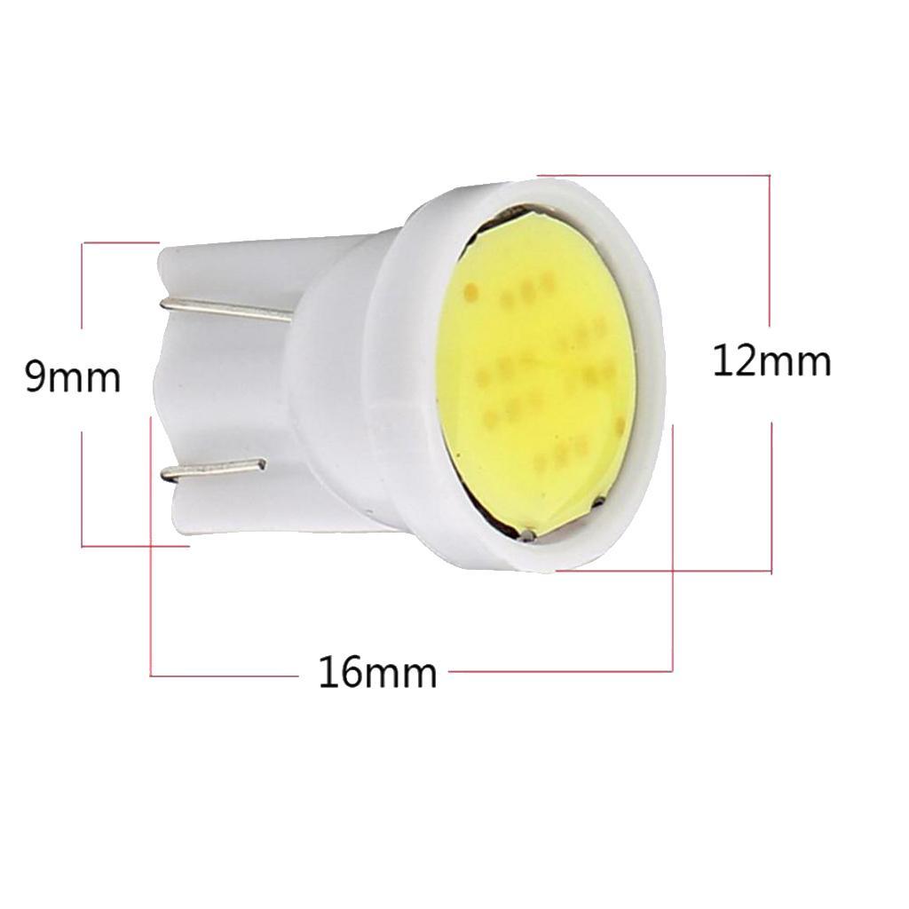 10 Pieces T10 COB LED Car Instrument Reading Light Side Wedge Bulbs