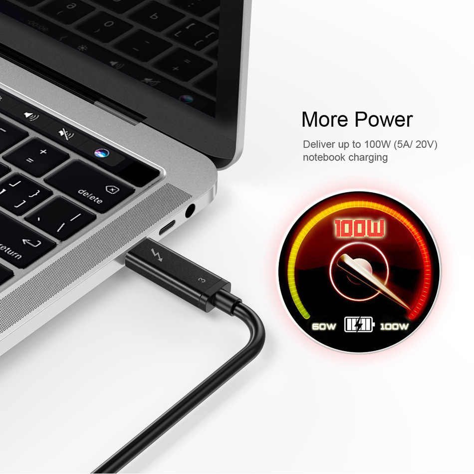 Dây Cáp Thunderbolt 3 Active 40Gbps 4K/60Hz Sạc Nhanh 100W Dài 2M CHOETECH A3006-B - Hàng Chính Hãng