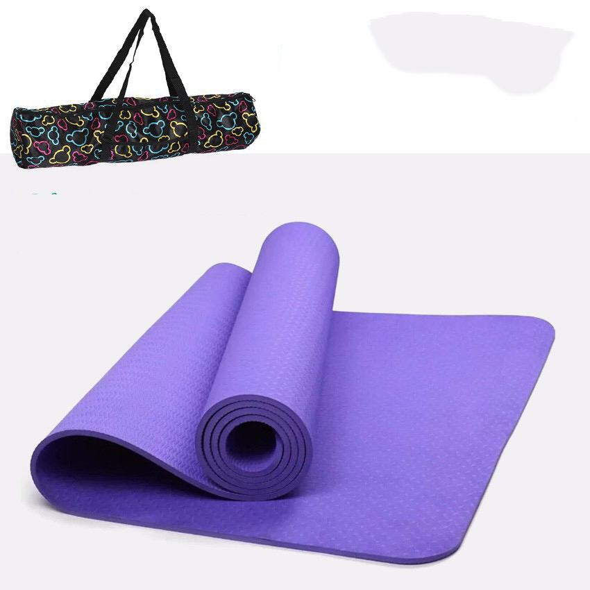 Thảm Tập Yoga TPE 1 Lớp Đúc 6mm + Tặng Kèm Túi Đựng TM1