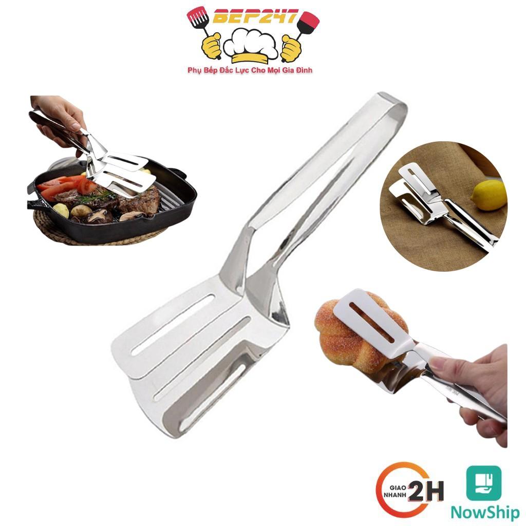 Kẹp Thức Ăn, Đồ Rán Bằng Inox Cao Cấp Tiện Dụng, Mẫu Mới 2021 ️ Inox 304 Không Han Gỉ, Chịu Nhiệt Cao
