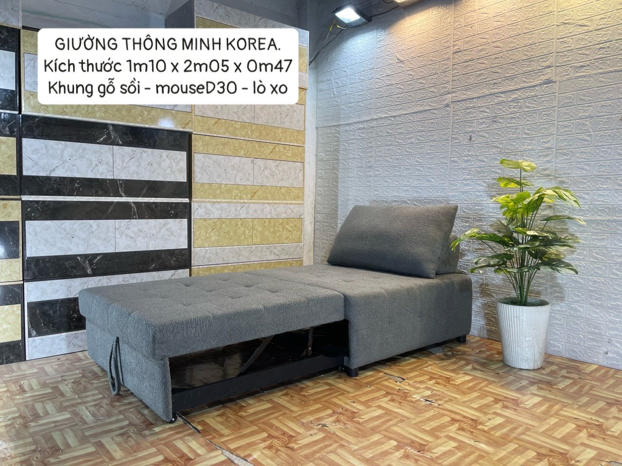 Sofa giường kéo, sofa thư giãn, sofa thành giường thông minh Juno Sofa chất liệu vải chân sắt hiện đại (GH_21CT)