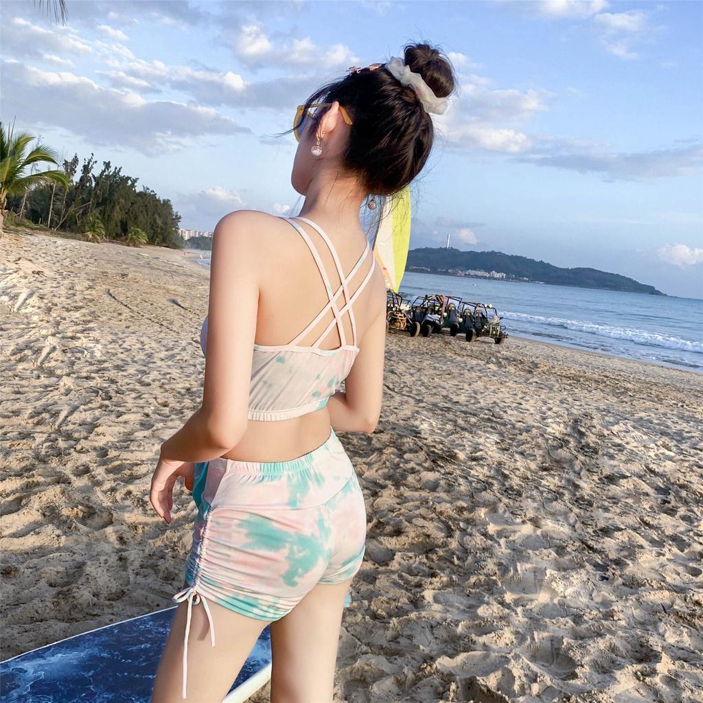 Bộ Đồ Bơi Ba Mảnh Dáng Ôm Phong Cách Hàn Quốc Thời Trang Mùa Xuân Cho Nữ Zzd1745