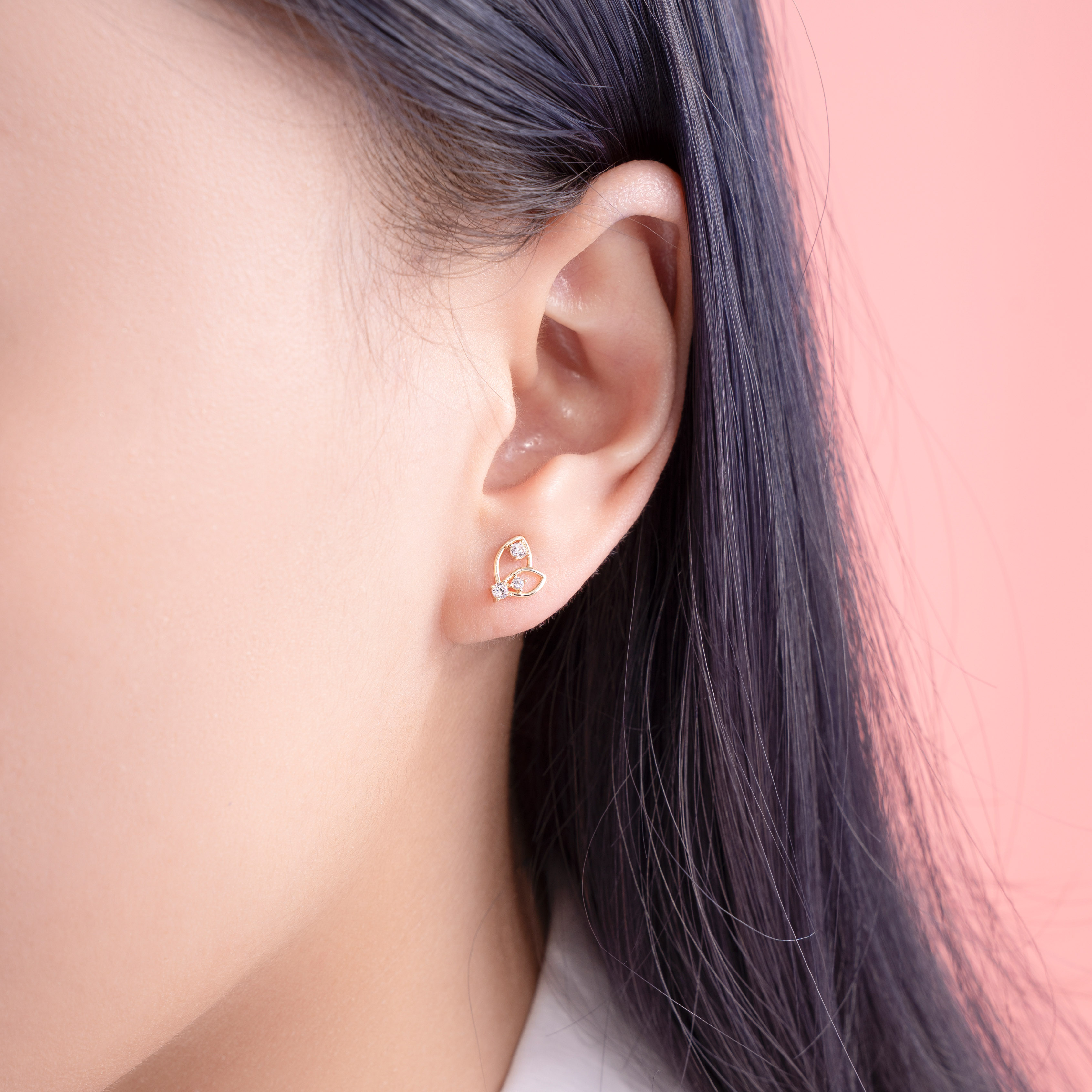 Bông Tai Nữ Vàng 14K BTAM83 Huy Thanh Jewelry