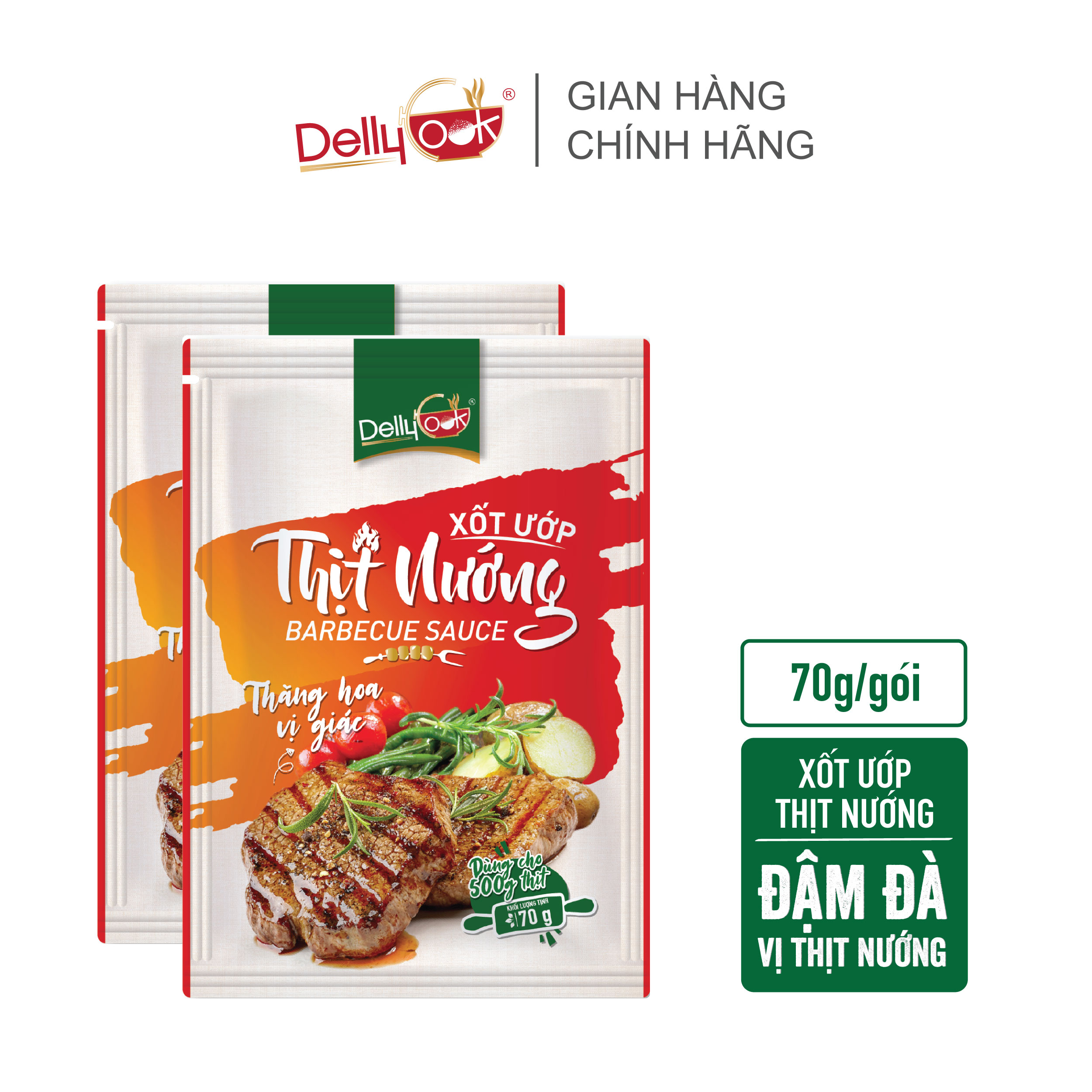 Combo 2 gói Xốt Ướp Thịt Nướng (70g/gói)