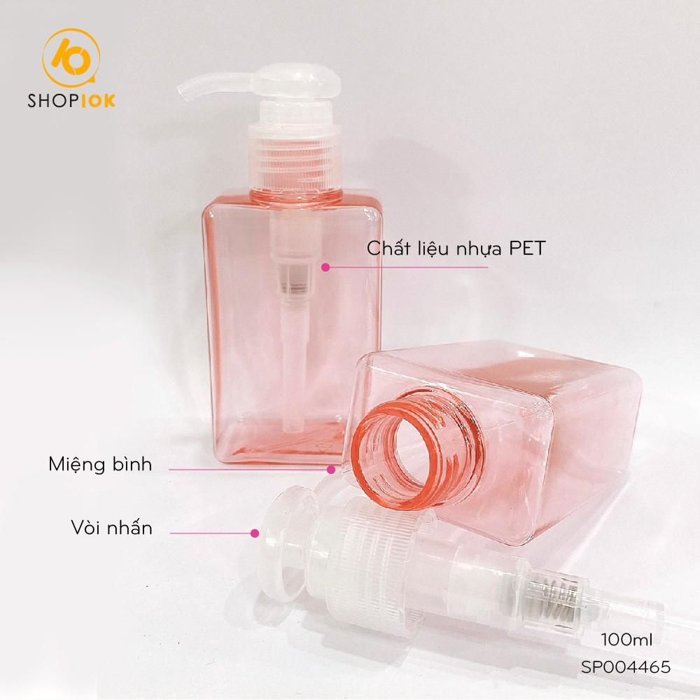 Bình chiết mỹ phẩm nhựa trơn mang đi du lịch tiện lợi dung tích 450ml và 100ml