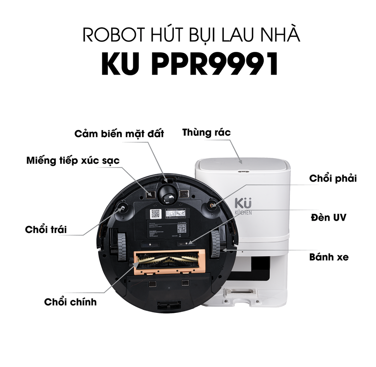 ROBOT HÚT BỤI LAU NHÀ KUCHEN - PPR 9991 - Hàng Chính Hãng