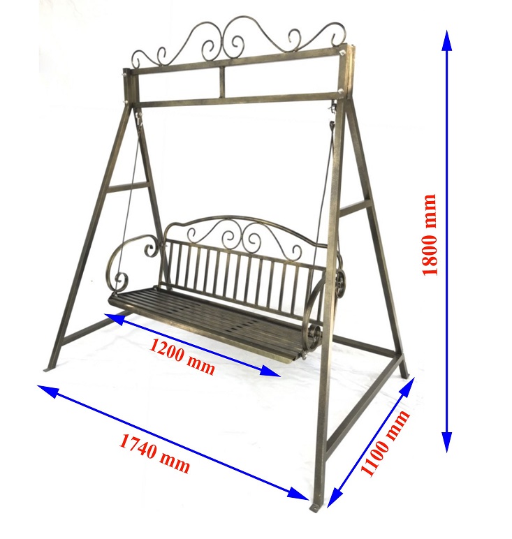 Xích Đu Lắp Ráp Khung Thép X10- Xích Đu Hiện Đại Ngoài Trời