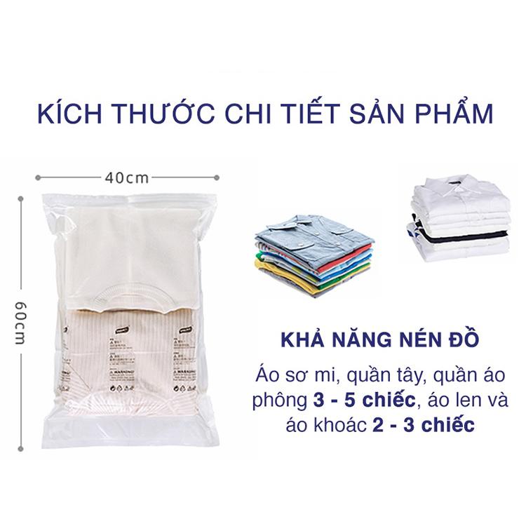Túi hút chân không đựng quần áo chăn màn không cần dùng bơm nhỏ gọn tiện dụng tái sử dụng nhiều lần