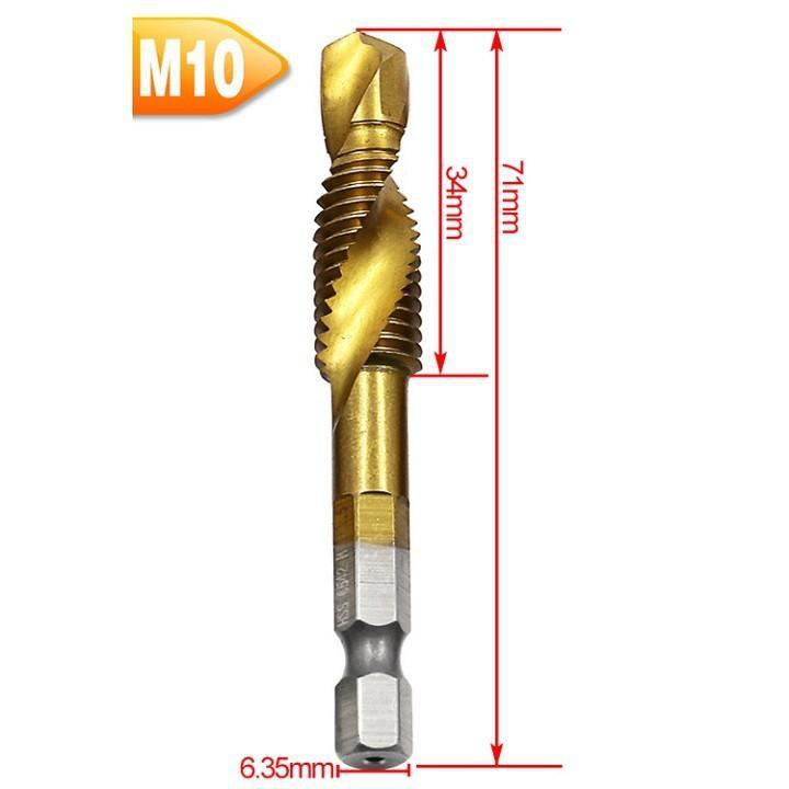 MŨI KHOAN & TARO 2 IN 1 - BỘ 6 CÂY M3-M10 - TN655