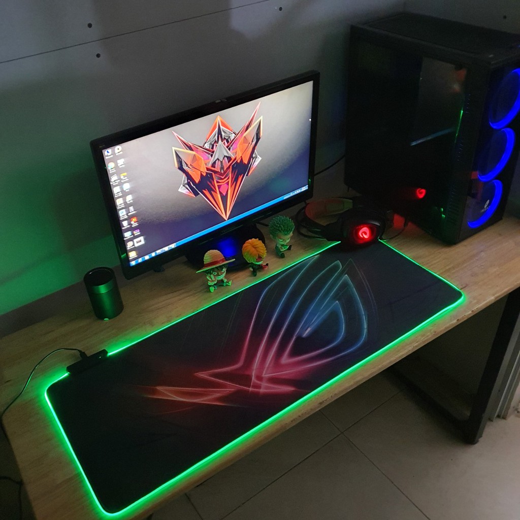 Lót chuột RGB Size 80x30cm, 90x40cm chất cao su chống trượt chuyên game dày 3mm siêu bền YORN - Hàng Chính Hãng