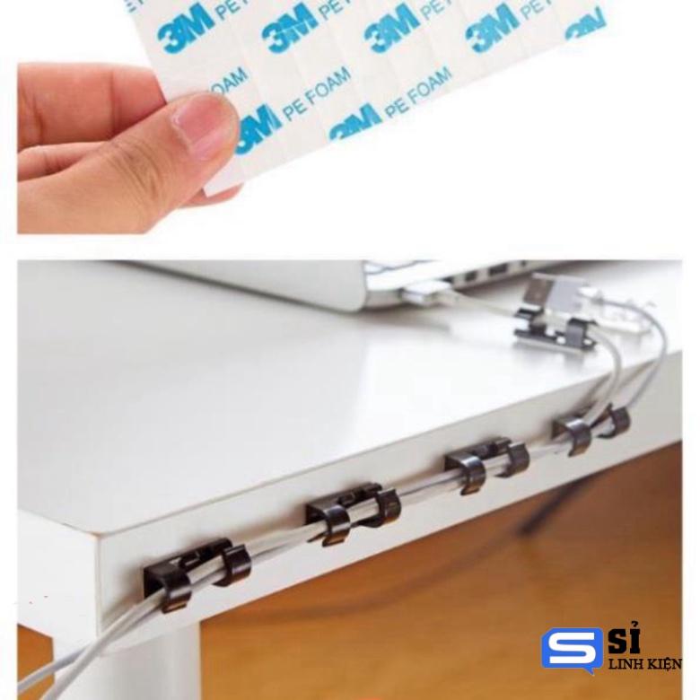 Bộ 20 Miếng Dán Tường Đi Dây Điện - Kẹp Cố Định Nút Giữ Luồn Dây Điện Gọn Gàng 88068
