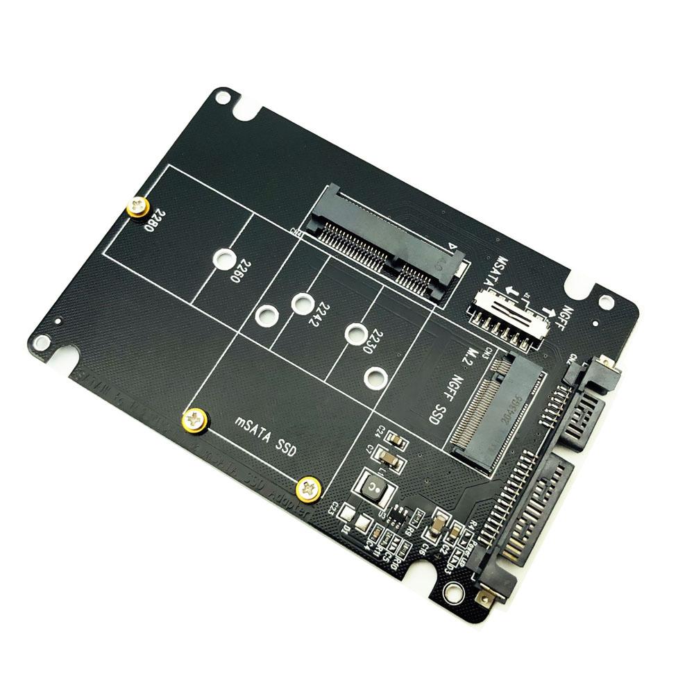 Bộ chuyển đổi mSATA sang SATA B Phím m.2 Thẻ chuyển đổi SATA SSD sang SATA Bộ chuyển đổi mSATA m.2 NGFF sang USB cho mSATA M.2 2 trong 1 SSD HDD Riser