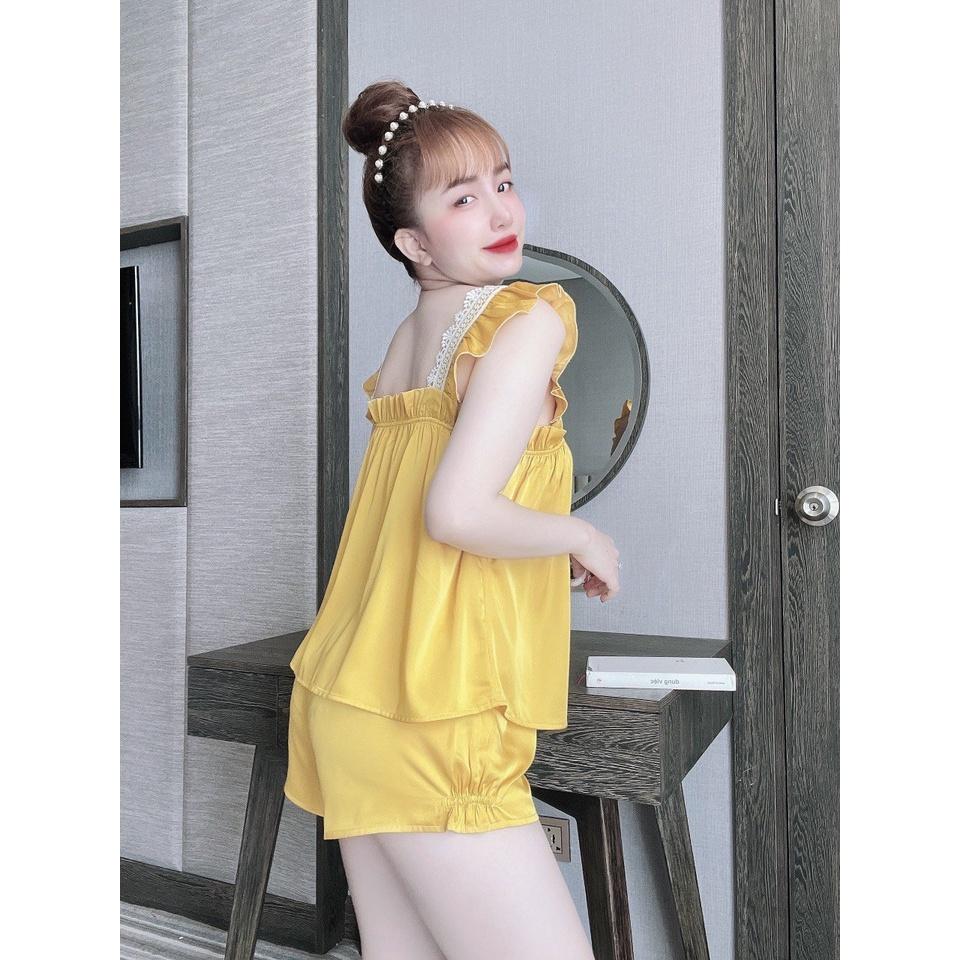Đồ Bộ Lụa Latin Cao Cấp, Đồ Mặc Nhà 2 Dây Đồ Ngủ Thiết kế Lụa