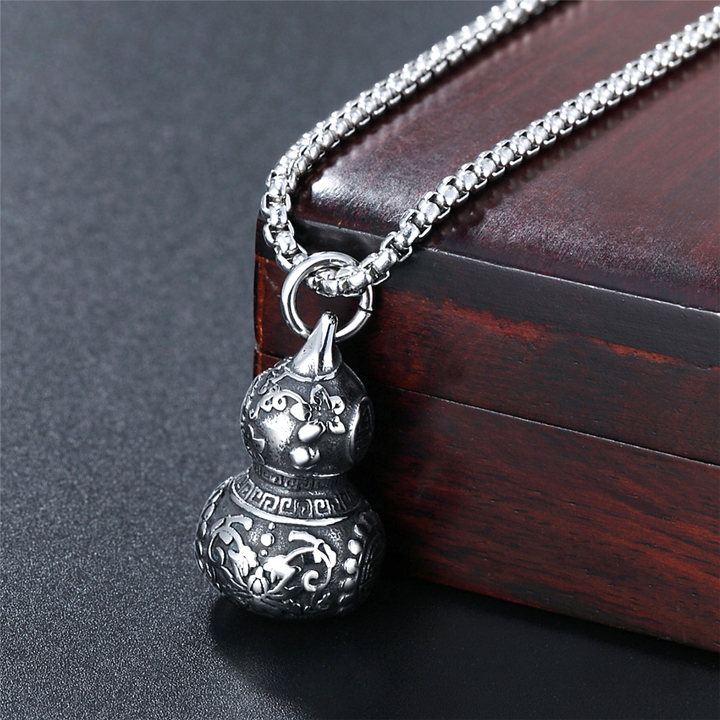 Dây chuyền phong thủy bằng Tittan mặt hình hồ lô Tài Lộc - HL01