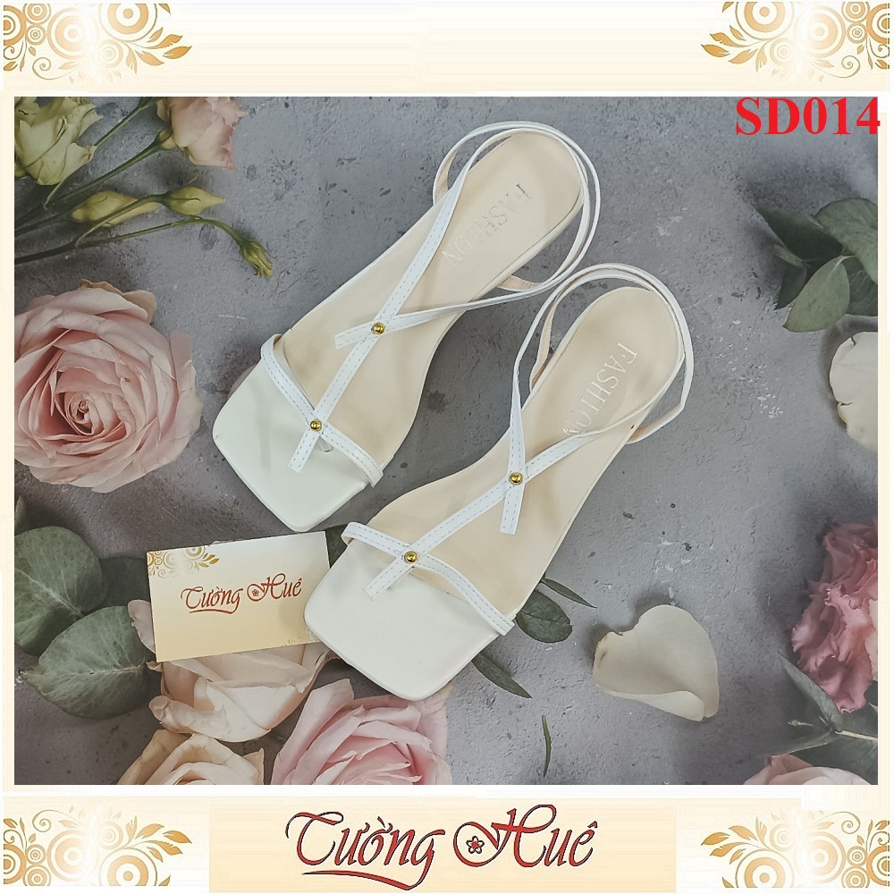 [Ảnh Thật 100%] [FULLBOX] Sandal Cao Gót Quai Mảnh Xỏ Ngón Nữ Mũi Vuông Gót Nhọn Cao 6CM - Hàng Quảng Châu