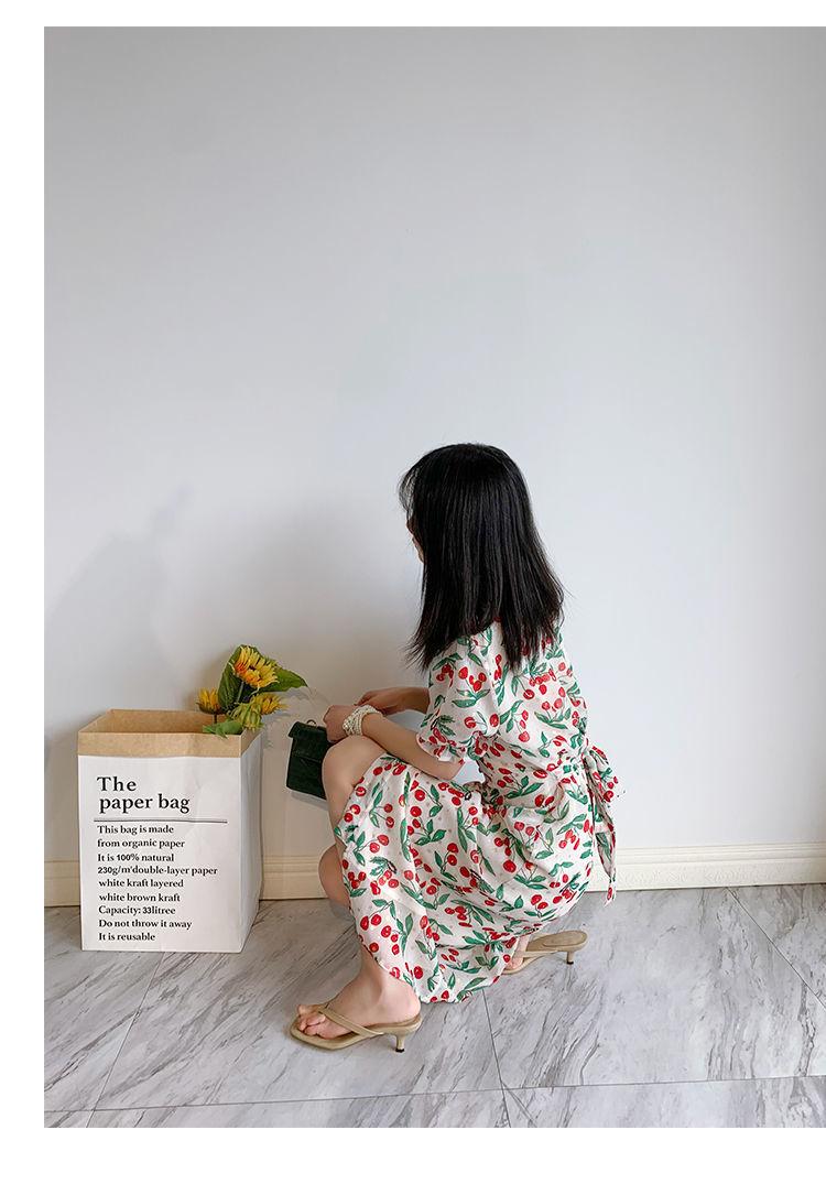 TOBE1SHOP 2021 mùa hè thắt lưng ngọt ngào trà nghỉ váy nữ Pháp anh đào chiffon hoa bong bóng tay áo đầm dài