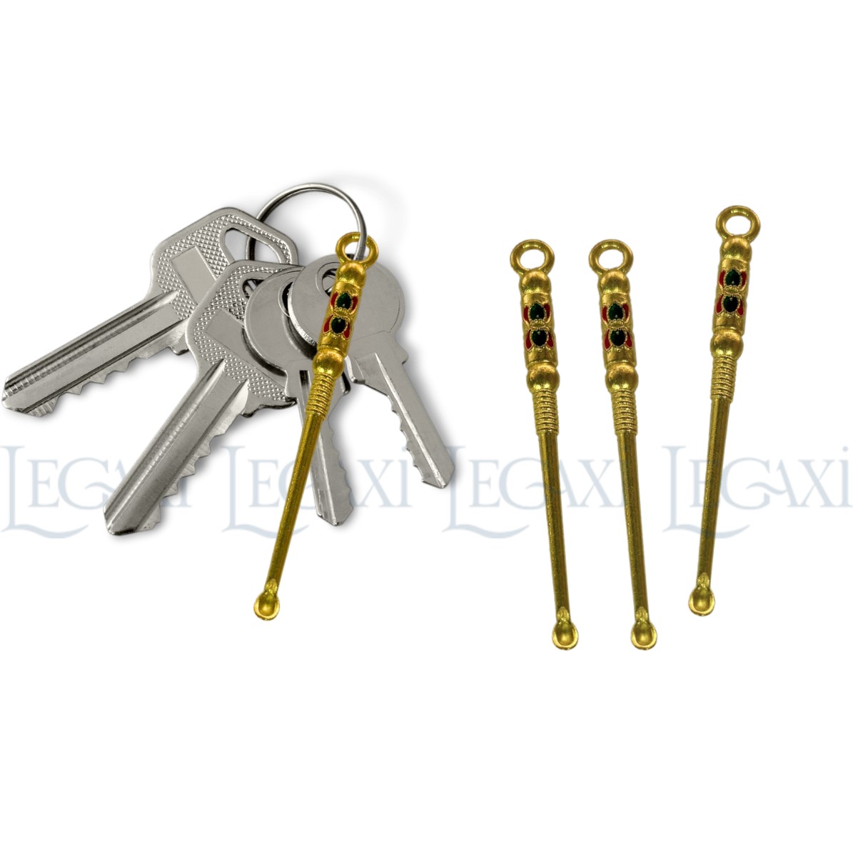 Cây Lấy Ráy Tai Bằng Hợp Kim Kẽm, Dụng Cụ Làm Sạch Tai Móc Chìa Khoá Nhà, Xe, Túi Xách