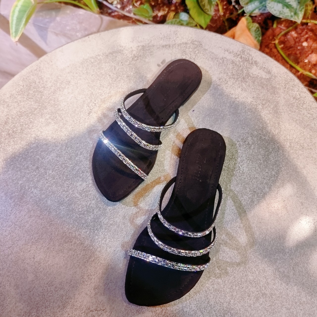 Dép Bệt Nữ 3 Dây Quai Đá Lung Linh Thời Trang Size 35 - 44 DX1