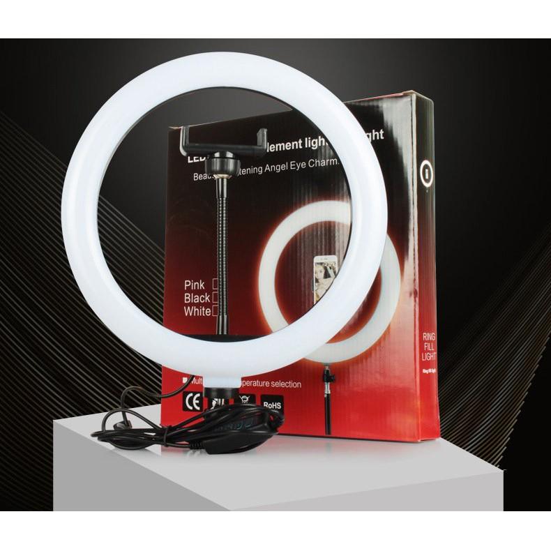 Đèn Tròn Livestream Kèm Giá Kẹp Điện Thoại 26cm