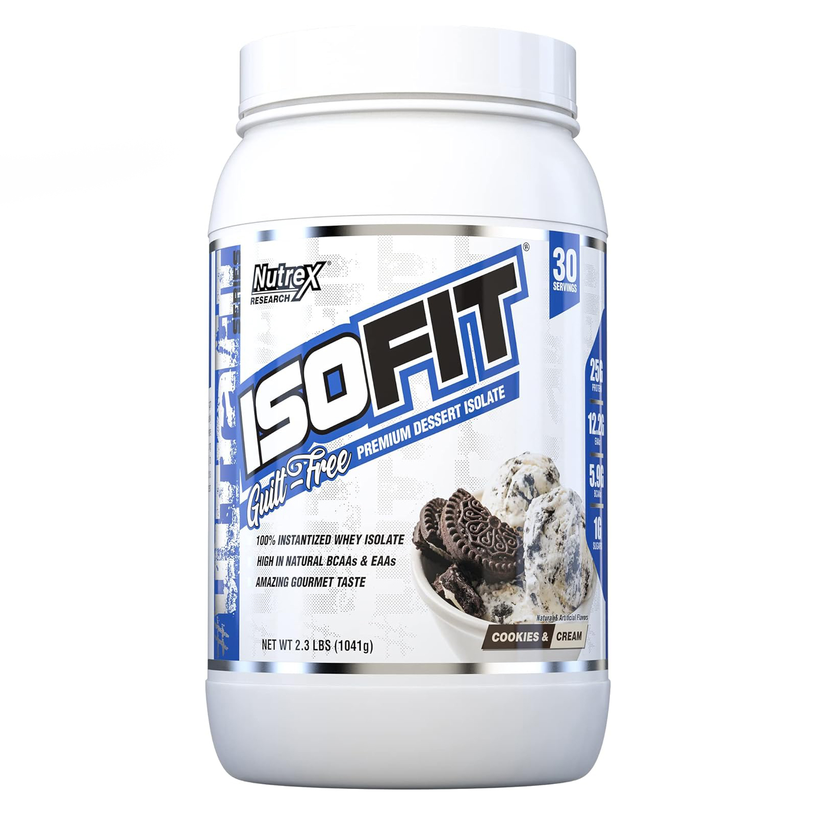 Nutrex ISOFIT, Sữa Tăng Cơ, Hỗ Trợ Đốt Mỡ, Bổ Sung 25G Whey Protein Isolate Tinh Khiết - Không Chứa Lactose, 12.2G EAA, 5.9G BCAA, Hộp 993G,  30 Lần Dùng