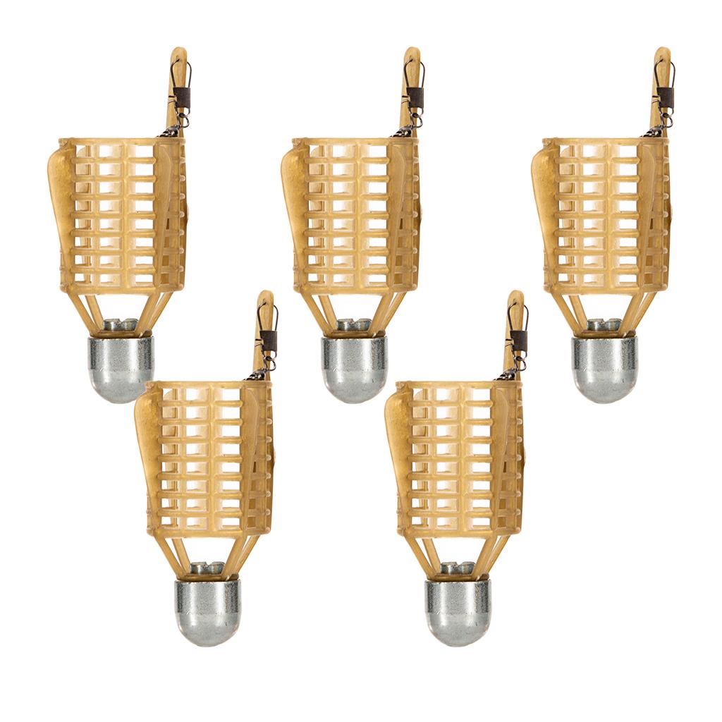 5X ABS Fishing Bait Cage Lure Cage Bait Fishing Basket Feeder Holder 20g