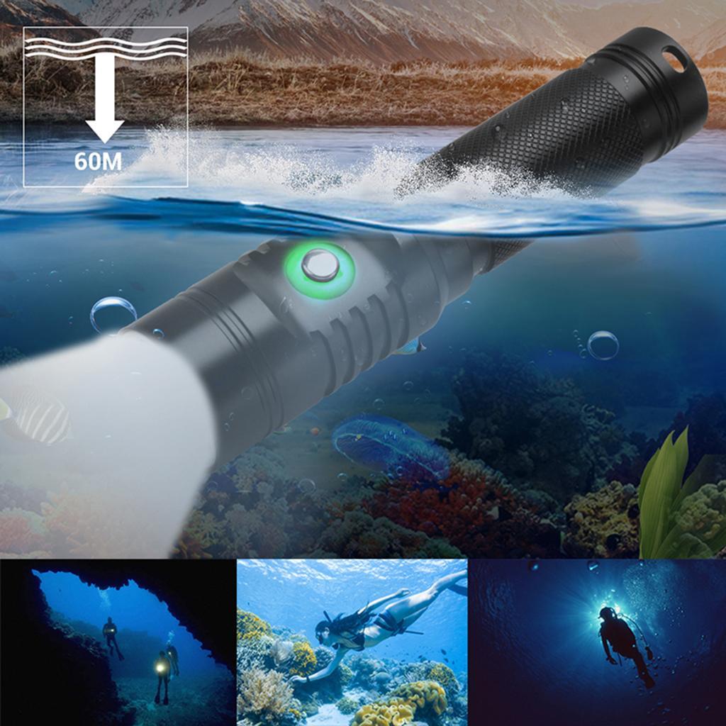 Underwater Diving  Waterproof Dive  Flashlight