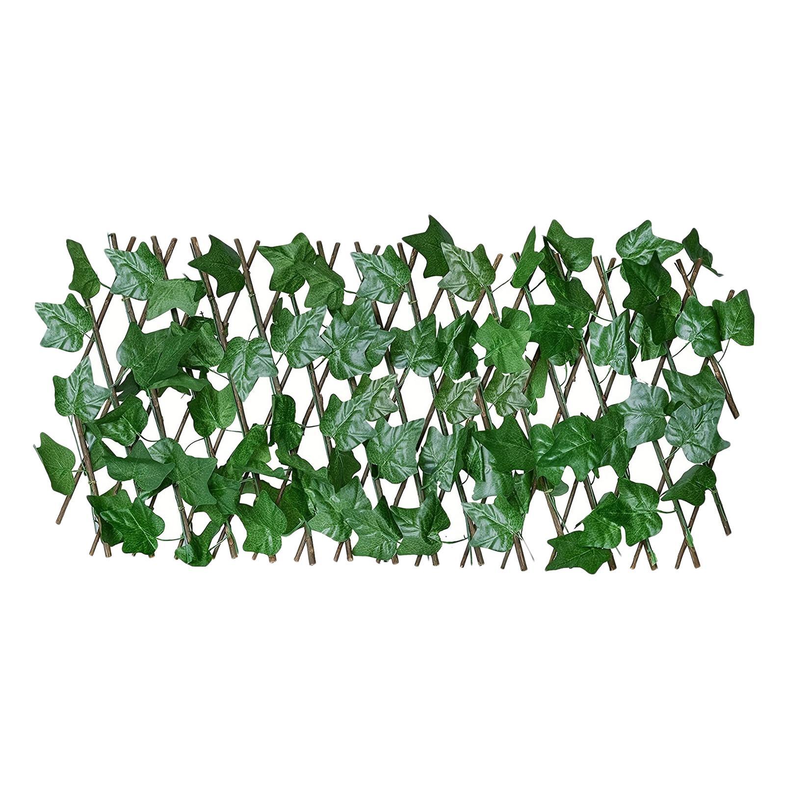 Artificial Faux Privacy Fence, Faux Ivy Fencing Panel, Artificial Hedges Expandable/Stretchable Artificial Leaf Ivy Privacy Fence for Backyard