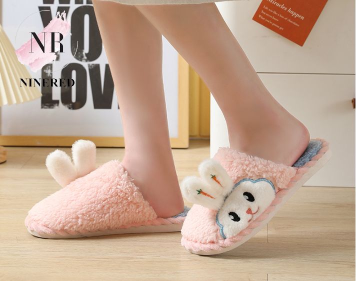 Dép Lông Đi Trong Nhà Nam Nữ Thỏ Gấu Xinh Xắn Cho Mùa Đông Ấm Áp Đế Dép Chống Trơn NineRed Homewear - D123