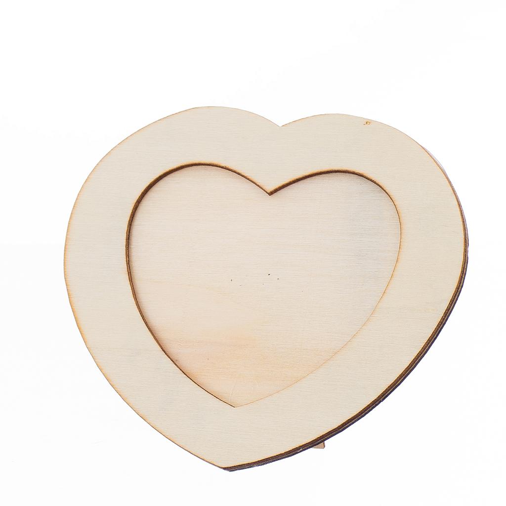 Wooden Unfinished LOVE HEART Photo Frame DIY Picture Frame Art Kids Craft