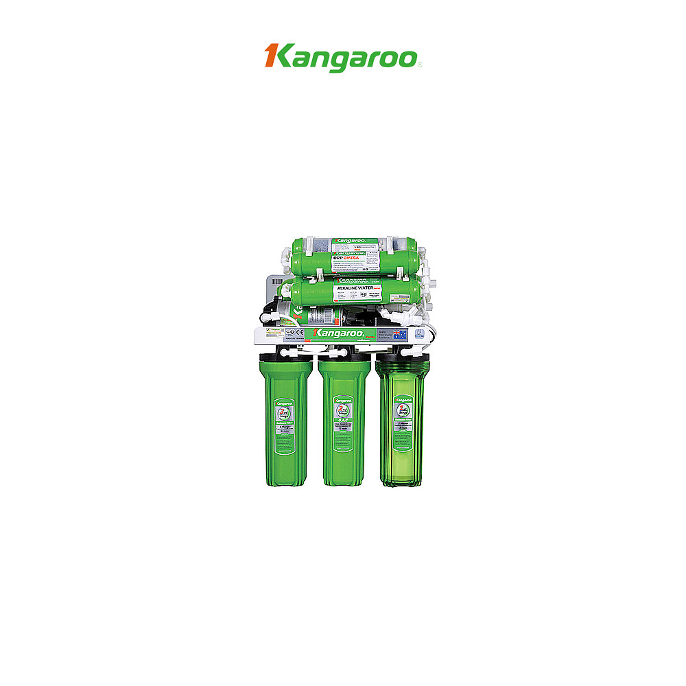 Thiết bị lọc nước Kangaroo RO, 9 lõi Omega model KG110A vỏ tủ VTU màu vàng (kèm carton) - Hang chính hãng