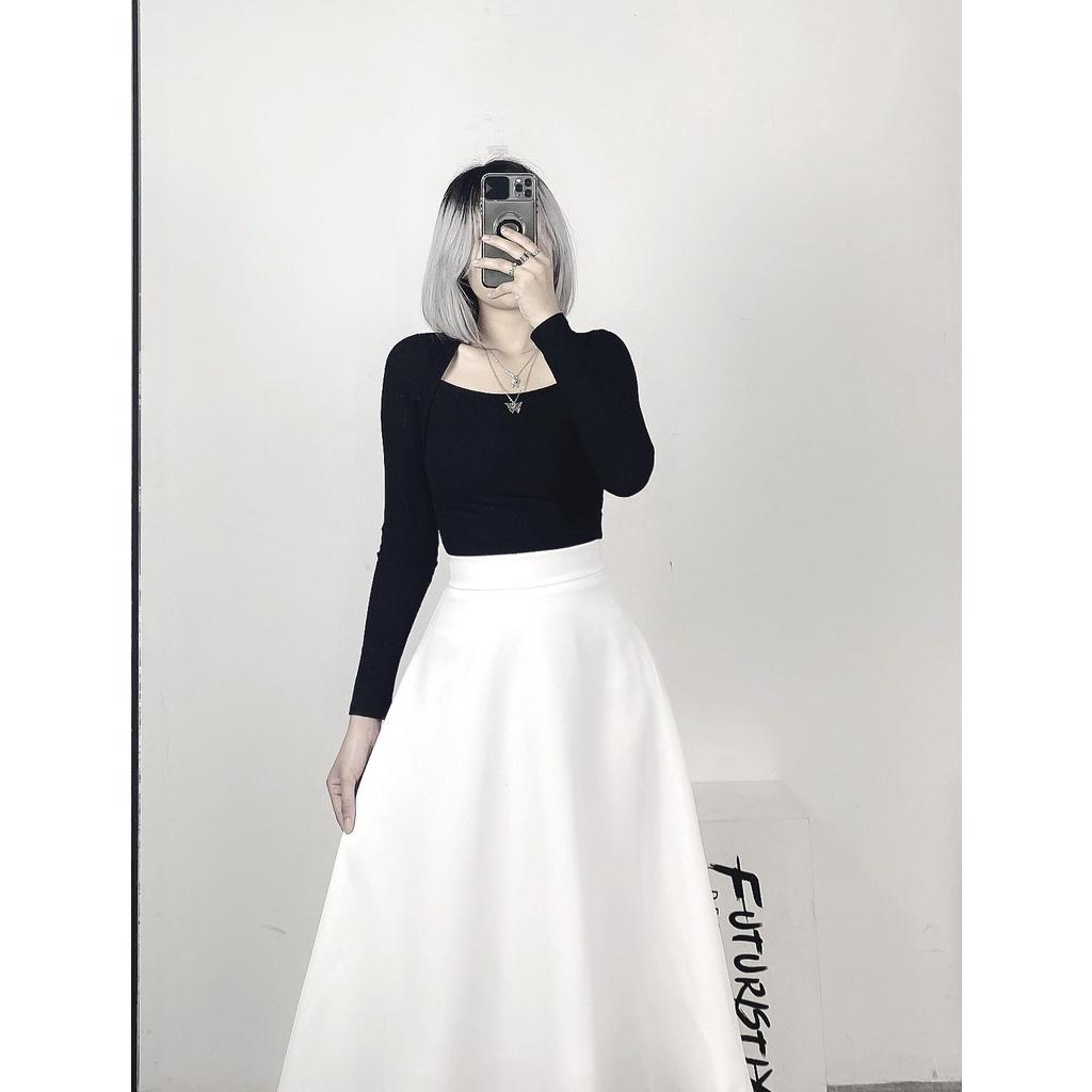 Chân váy dài trắng bồng siêu xinh, tôn dáng FuturistiX CV186