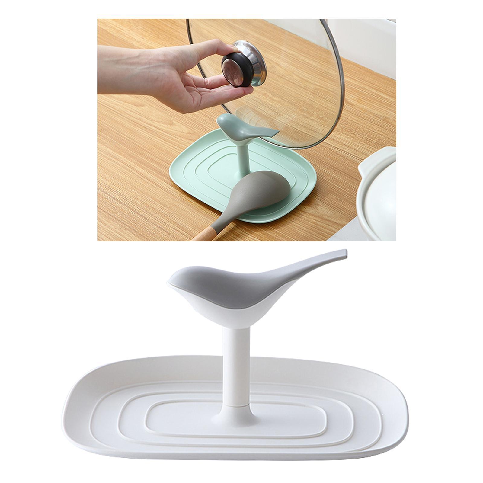 Kitchen Pot Lid Holder Countertop Cookware Spoon Rest Stand Rack