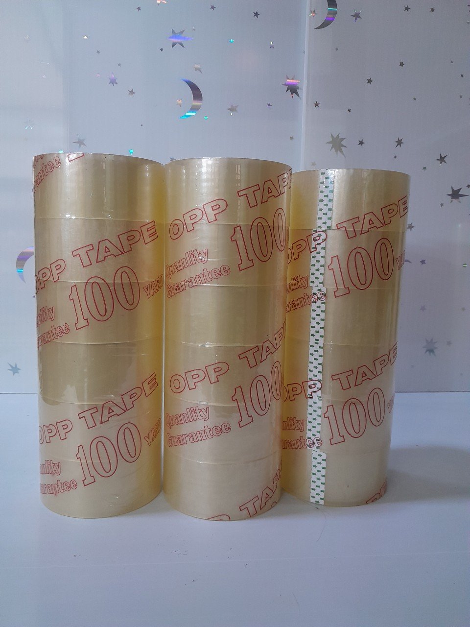 Băng keo đục 1,2Kg, 100 Yard, Lõi 5Li, keo dày, màng dai, đủ cân, đúng lõi, giá xưởng, hàng có sẵn giao ngay