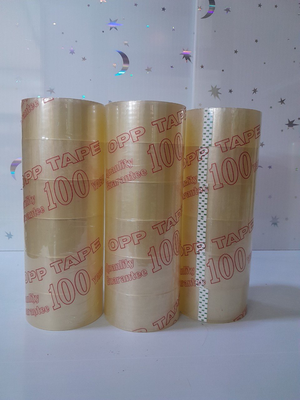 Băng keo trong 1Kg, 100 Yard, Lõi 5Li, keo dày, màng dai, đủ cân, đúng lõi, giá xưởng, hàng có sẵn giao ngay