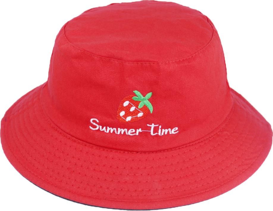 Nón bucket nam nữ thời trang đội được 2 mặt độc đáo Summer Time hình quả dâu tây đẹp mắt