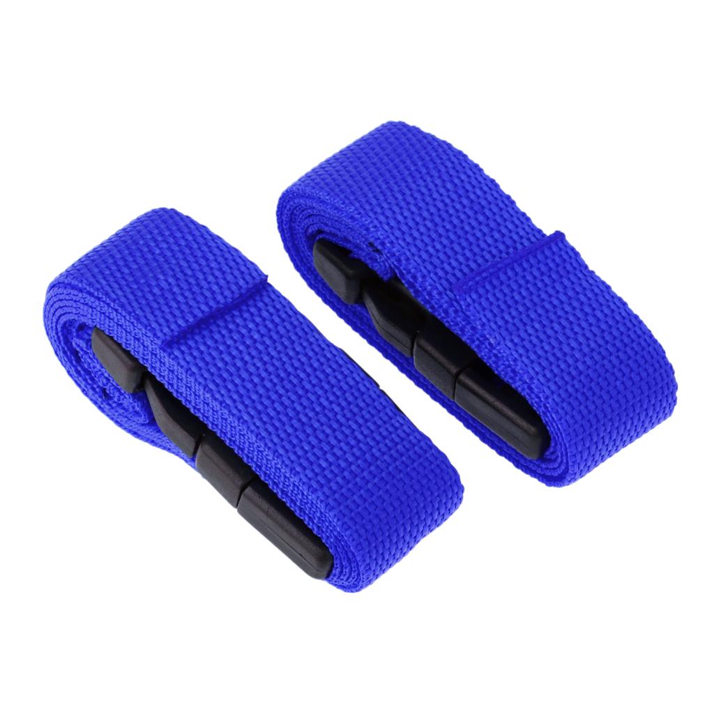 2pcs Golf Trolley Webbing Straps Quick Release Suitcase Tie Down Belt Blue