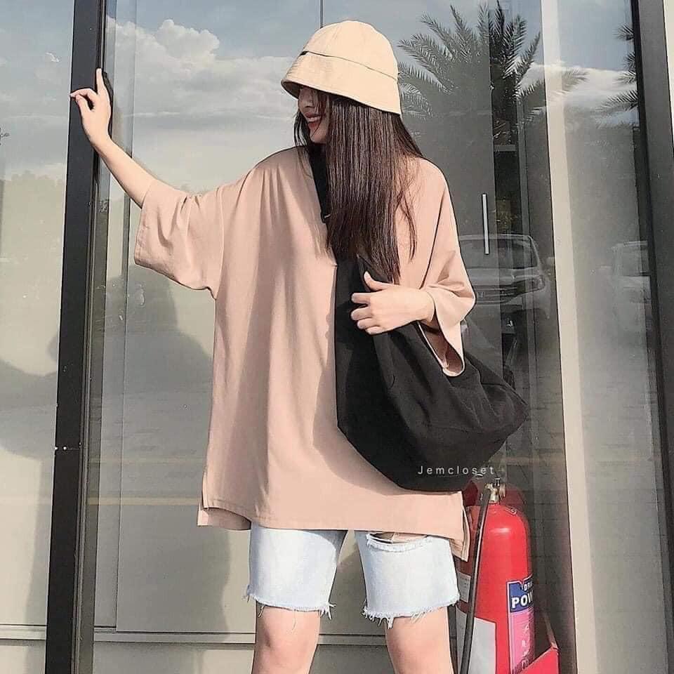 ÁO THUN TRƠN XUÔNG XẺ VẠT SẴN 3 MÀU ẢNH THẬT