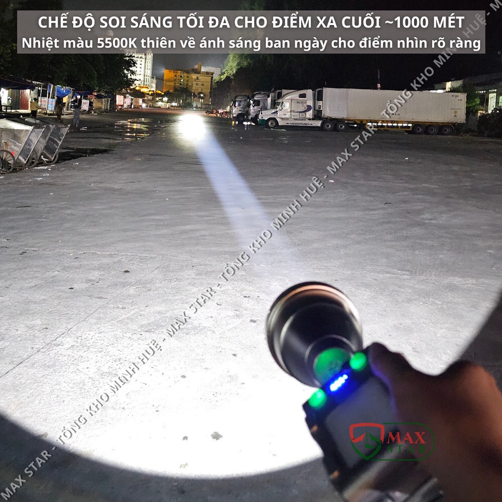 Đèn pin đội đầu siêu sáng XJ 9158 MAX (còn có tên gọi XJ 9516) chiếu xa 1000m tích điện 12 giờ, đèn ánh sáng trắng tặng kèm chóa cam và xanh