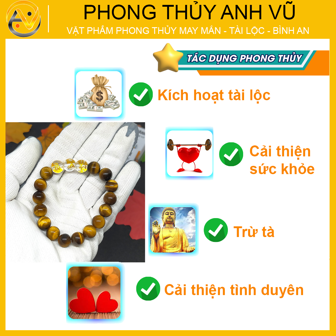 Vòng tay con giáp tam hợp thân tý thìn đã khai quang - chất liệu mắt hổ tự nhiên - size 8 10 12ly - may mắn tài lộc - Vòng Tam Hợp Anh Vũ